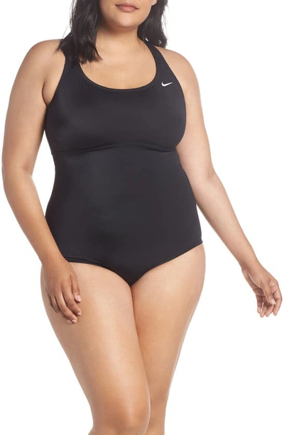 Nike One-piece Racerback Swimsuit In Black