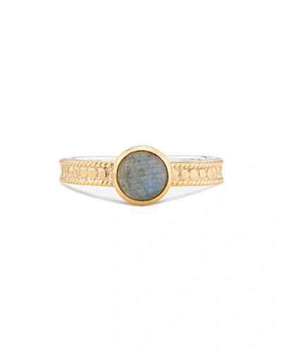 Anna Beck Station Stacking Ring In 18k Gold-plated Sterling Silver In Gold/ Labradorite