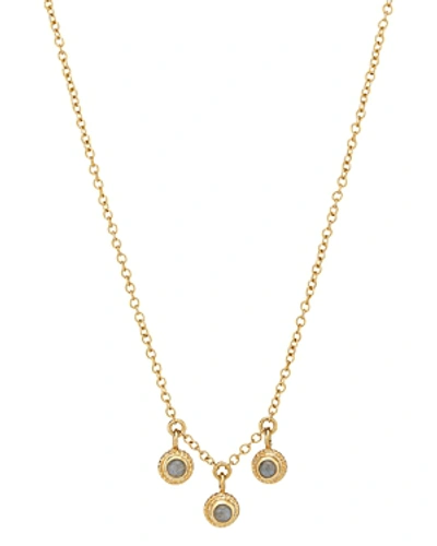 Anna Beck Triple Station Necklace In 18k Gold-plated Sterling Silver, 16 In Gold/ Labradorite