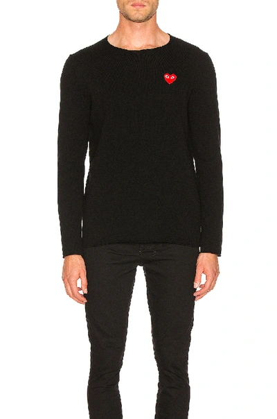 Comme Des Garçons Play Black Layered Double Heart Long Sleeve T-shirt