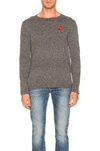Comme Des Garçons Play Grey Heart Patch Crewneck Sweater