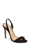 Schutz Luriane Suede Slingback Sandals In Black Nubuck Leather
