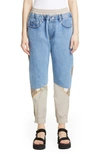 MARTINE ROSE HYBRID DENIM TRACK PANTS,MRSS19-122