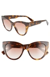 Gucci 53mm Gradient Cat Eye Sunglasses - Shiny Dk Hav/red Grad