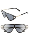 KAREN WALKER HALLELUJAH 125MM SHIELD SUNGLASSES - BLACK/ SMOKE,KAS1901824