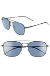 Ray Ban 55mm Navigator Sunglasses - Black/ Blue Solid