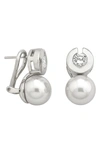 MAJORICA SIMULATED PEARL & CUBIC ZIRCONIA STUD EARRINGS,OME09507SPW