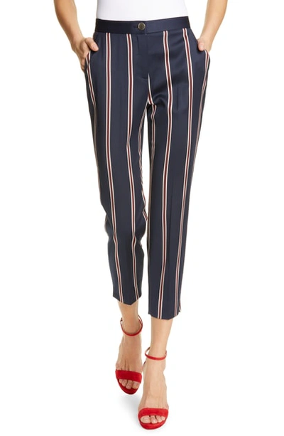 Ted Baker Haryeet Stripe Tailored Ankle Trousers In Navy