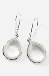 Ippolita Sterling Silver Rock Candy Mother-of-pearl & Clear Quartz Doublet Mini Teardrop Earring In Silver/ Mother Of Pearl