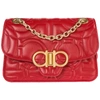 Ferragamo Gancini Quilted Shoulder Bag In Red