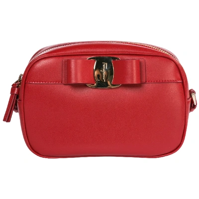 Ferragamo Women's Leather Cross-body Messenger Shoulder Bag In Rosso