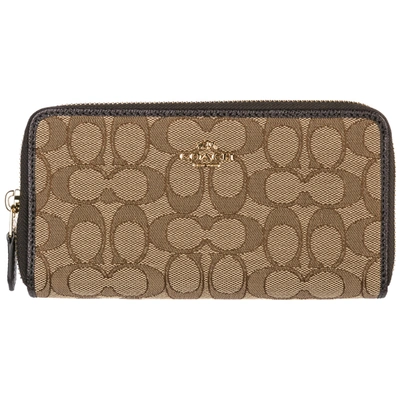 Coach Women's Wallet Coin Case Holder Purse Card Bifold In Khaki Brown