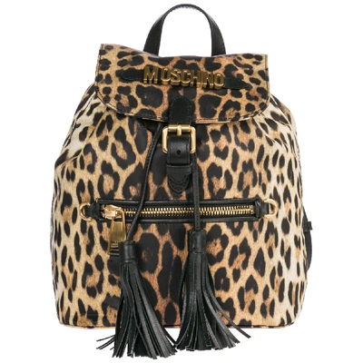 Moschino Women's Rucksack Backpack Travel  Leopard In Brown