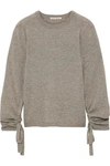 AUTUMN CASHMERE AUTUMN CASHMERE WOMAN RUCHED MÉLANGE CASHMERE SWEATER MUSHROOM,3074457345620525223