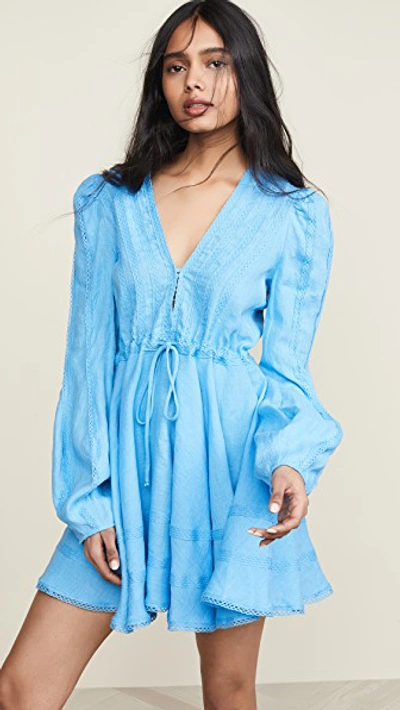 A Mere Co Victoria Dress In Bright Blue