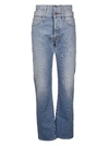 ARIES DOUBLE HIGH-WAISTED STRAIGHT JEANS,10907371