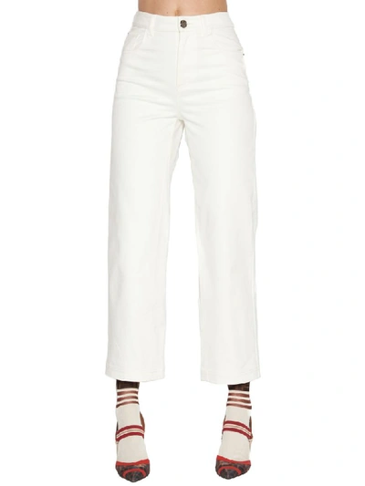 Fendi White Cotton Jeans