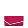 JIMMY CHOO EMMIE Hot Pink Patent and Suede Clutch Bag,EMMIEPAS