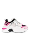 NAKED WOLFE TRACK FUCHSIA LEATHER AND FABRIC SNEAKER,10908900