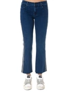 J BRAND CROPPED JEANS IN BLUE DENIM WITH SIDE WEB,10909174