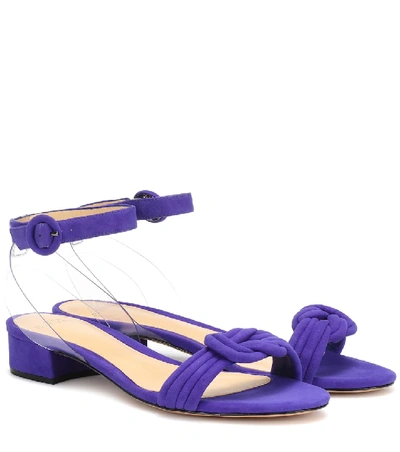 Alexandre Birman Vicky Pvc And Suede Sandals In Zaffre/transparent
