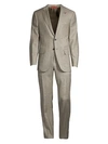 ISAIA Single-Breasted Windowpane Wool Suit