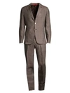 ISAIA DELAVE SOLID LINEN SINGLE-BREASTED SUIT,400010219700
