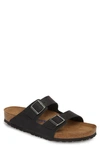 Birkenstock Arizona Soft Slide Sandal In Black Oiled Suede