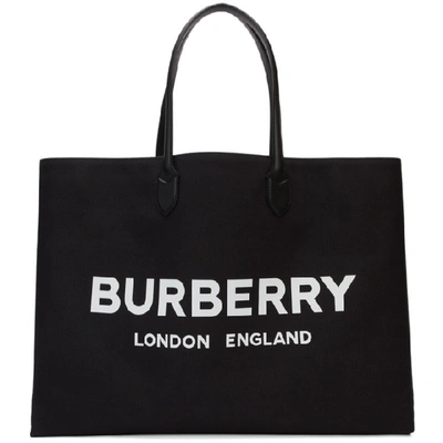 Burberry Logo细节托特包 - 黑色