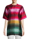 VALENTINO MULTI-COLOR STRIPE SILK TOP,0400010716696