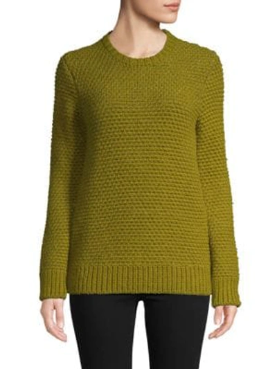 Valentino Textured Wool Blend Sweater In Green
