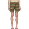 MISSONI MISSONI GREEN ZIGZAG SWIM SHORTS