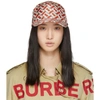 BURBERRY BURBERRY RED AND WHITE SILK BASEBALL CAP