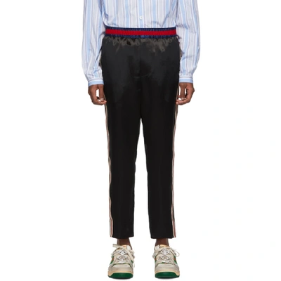 Gucci Embroidered Acetate Jogging Trouser In Black
