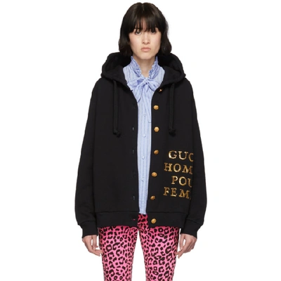 Gucci Hooded Sweatshirt With Patch In Black