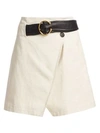 A.L.C Cami Belted Linen A-Line Wrap Skirt
