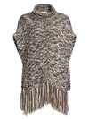 BRUNELLO CUCINELLI Fringe Turtleneck Poncho