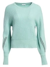 BRUNELLO CUCINELLI Rib-Knit Puff Sleeve Cashmere Sweater
