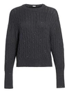 BRUNELLO CUCINELLI Pailette Cashmere & Silk Cable Knit Sweater