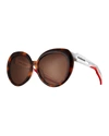 BALENCIAGA CONTRAST ROUND GRADIENT SUNGLASSES,PROD144090046