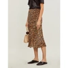 Nanushka Zarina Leopard-print Stretch Plissé-jersey Midi Skirt In Ocelot