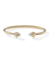David Yurman 3.5mm 18kt Yellow Gold Renaissance Pearl And Diamond Cuff