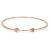 Annoushka 18ct Rose Gold Mythology White Sapphire Charm Bangle In Gold