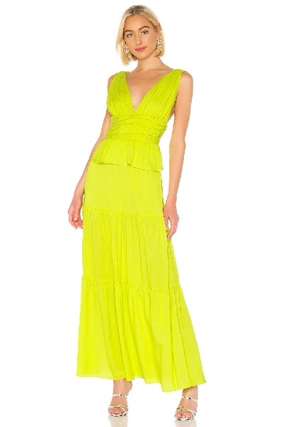 Cynthia Rowley Parker Maxi Dress In Lime