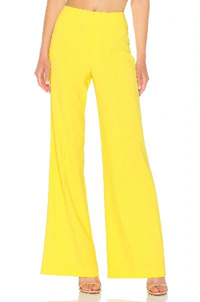 Alice And Olivia Alice + Olivia Dylan Wide Leg Trouser In Yellow. In Sun