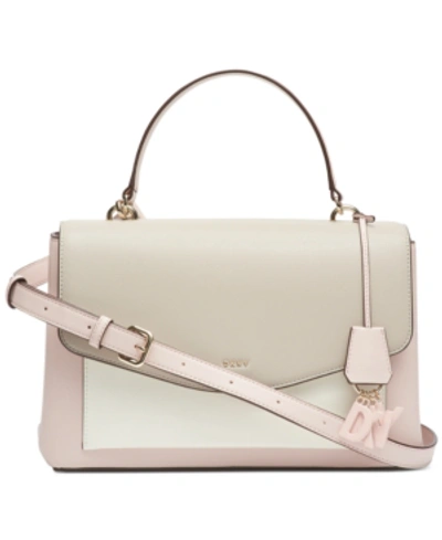 Dkny Lex Leather Top Handle Satchel, Created For Macy's In Iconic Blush/gold