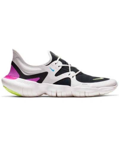 Nike Men's Free Rn 5.0 Running Sneakers From Finish Line In White Summit/volt Glow/hp