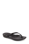 Fitflop Iqushion Sparkle Womens Flip-flop In All Black