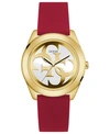 GUESS WOMEN'S RED SILICONE STRAP WATCH 40MM