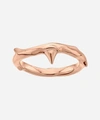 SHAUN LEANE ROSE GOLD PLATED VERMEIL SILVER ROSE THORN BAND RING,000621590